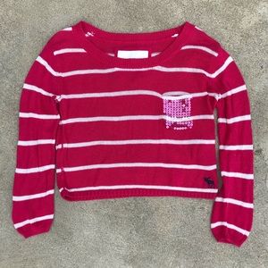 Girls Abercrombie Striped Sequin Pocket Sweater